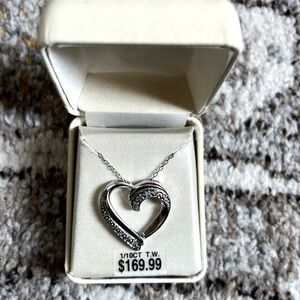 Sterling silver necklace with 1/10CT diamonds